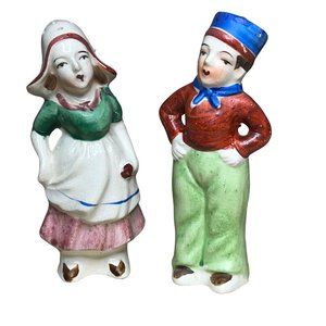Dutch Couple Salt & Pepper Shakers Holland Man and Woman Collectible